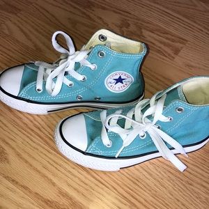 Converse All Star High Top Shoes - Teal Kids sz 12
